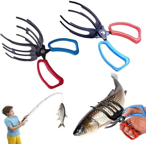 2 Pcs Metal Fish Gripper, Upgrade Multifunctional 2/3 Claw Fishing Pliers Gripper Catch Fish Control Clamp, Fishing Accessories Fishing Pliers Control Forceps for Most Freshwater Fish in Saudi Arabia