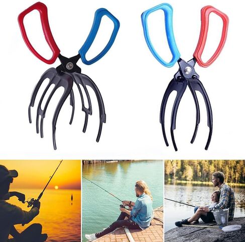 2 Pcs Metal Fish Gripper, Upgrade Multifunctional 2/3 Claw Fishing Pliers Gripper Catch Fish Control Clamp, Fishing Accessories Fishing Pliers Control Forceps for Most Freshwater Fish in Saudi Arabia