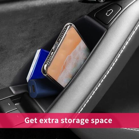 4 Pcs Tesla Door Side Storage Box Door Handle Pocket Armrest Tray Kit, Flocking and ABS Material, Compatible with Model-Y Model-3 2021 to Present in Kuwait