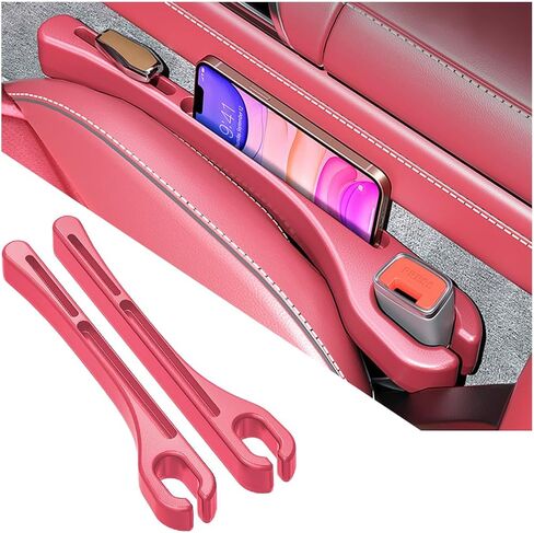 2PCS Car Side Seat Gap Filler, Automotive Seat Gap Plug to Fill The Gap Between Seat & Console, Stop Cellphone Key Wallet Coin from Dropping Organizer for Car SUV Truck, Universal Fit (Red) in Saudi Arabia