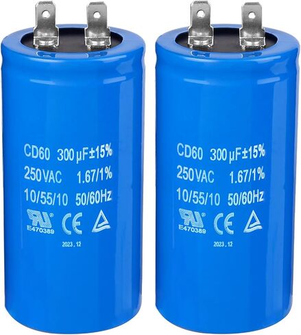 300uF/MFD CD60 Motor Start Capacitor 250VAC 50/60Hz for Electric Motor Starting 2 Pack in Saudi Arabia