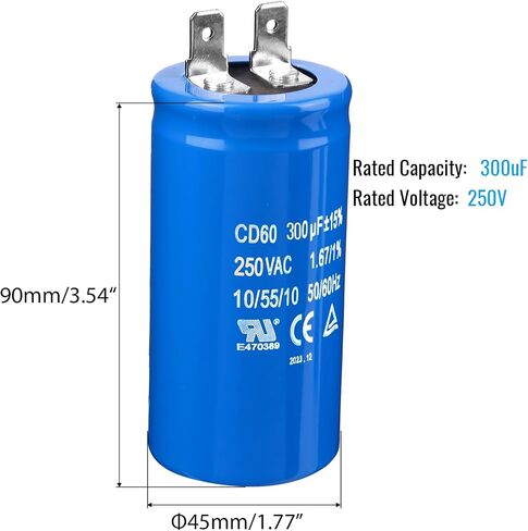 300uF/MFD CD60 Motor Start Capacitor 250VAC 50/60Hz for Electric Motor Starting 2 Pack in Saudi Arabia