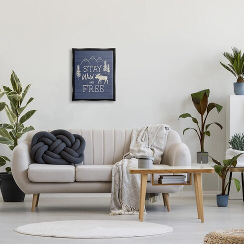 Stupell Industries Stay Wild & Free Moose Mountain Scene Rustic Wildlife, Design by Nina Seven in Saudi Arabia