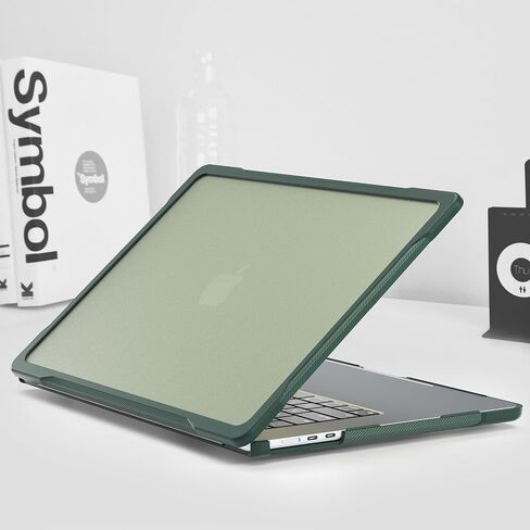 May Chen for MacBook Air 15 inch Case M2 A2941 / M3 A3114 Chip 2023 2024, Heavy Duty Shockproof Protective Hard Shell with Keyboard Cover for Durable Type, Midnight Green in Saudi Arabia