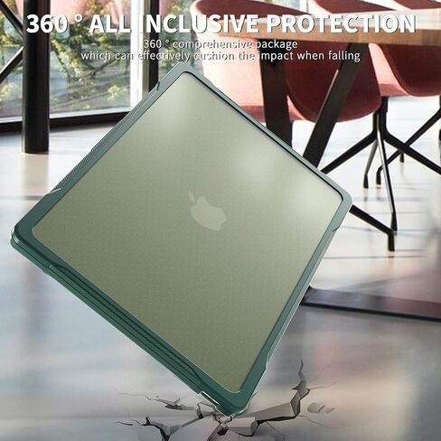 May Chen for MacBook Air 15 inch Case M2 A2941 / M3 A3114 Chip 2023 2024, Heavy Duty Shockproof Protective Hard Shell with Keyboard Cover for Durable Type, Midnight Green in Saudi Arabia