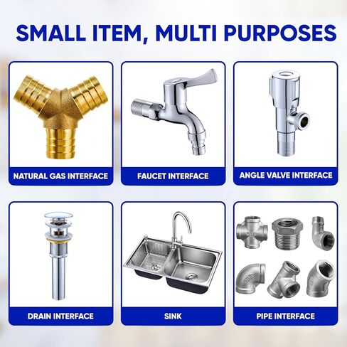 شريط سباكين، 8 لفات شريط تيفلون 1/2 بوصة (عرض) × 520 بوصة (طول)، شريط سباكة مانع للتسرب، شريط سباكة تيفلون PTFE، شريط أنابيب قوي لرأس الدش، شريط خيط سميك in Kuwait