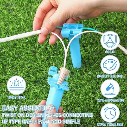 Tellegloww 25 Pcs Wire Splice Tubes Waterproof Direct Bury Cable Splice Tube Wire Connectors Protector for Irrigation Outdoor Landscape Lighting, Corrosion Proof, UV Resistant in Saudi Arabia