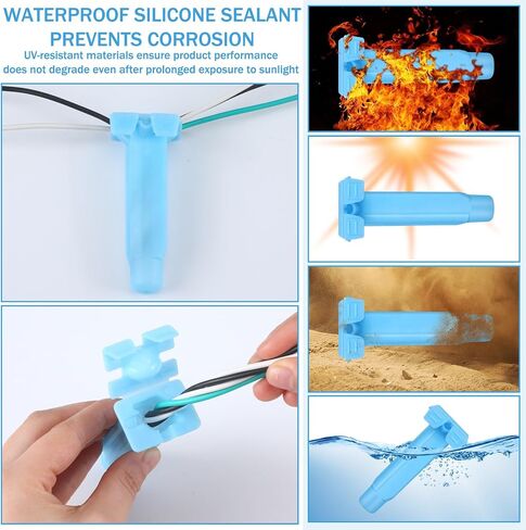 Tellegloww 25 Pcs Wire Splice Tubes Waterproof Direct Bury Cable Splice Tube Wire Connectors Protector for Irrigation Outdoor Landscape Lighting, Corrosion Proof, UV Resistant in Saudi Arabia