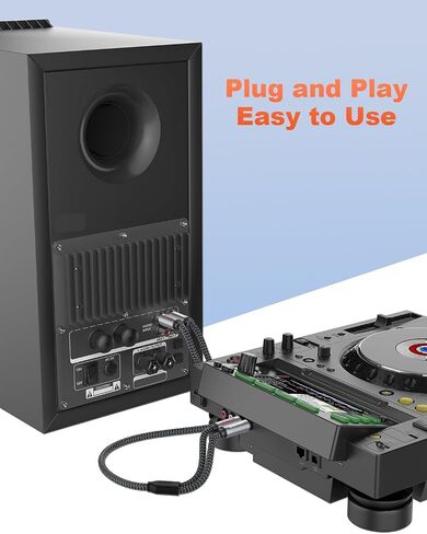 كابل RCA إلى 1/4، كابل ستيريو مزدوج 1/4 بوصة إلى ثنائي RCA، قابس هاتف أحادي 2x6.35 مم ذكر إلى 2RCA ذكر كابل توصيل صوتي مطلي بالذهب لمضخم صوت الميكروفون (3.3 قدم/1 متر) in Kuwait