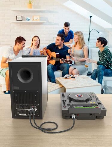 RCA to 1/4 Cable, Dual 1/4 inch to Dual RCA Stereo Cable,Mono Phone Plug 2x6.35mm Male to 2RCA Male Gold Plated Audio Interconnect Cable for Microphone Mixer Amplifier(3.3ft/1m) in Kuwait