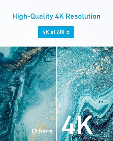 Anker HDMI Cable 4K/60Hz, 25 ft High Definition HDMI to HDMI Cord, 18 Gbps Certified Premium High Speed HDMI Cable, Compatible with Playstation 5, Xbox, Samsung, Sony 4K TVs, and More in Kuwait