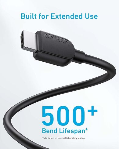 Anker HDMI Cable 4K/60Hz, 25 ft High Definition HDMI to HDMI Cord, 18 Gbps Certified Premium High Speed HDMI Cable, Compatible with Playstation 5, Xbox, Samsung, Sony 4K TVs, and More in Kuwait