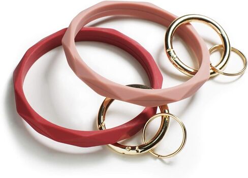 Mymazn Silicone Bangle Key Ring Bracelet Keychain holder for Women Girls Gift Wristlet Round Keyring in Kuwait