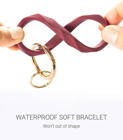 Mymazn Silicone Bangle Key Ring Bracelet Keychain holder for Women Girls Gift Wristlet Round Keyring in Kuwait