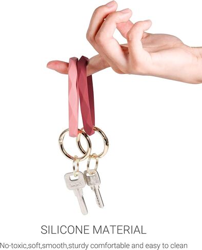 Mymazn Silicone Bangle Key Ring Bracelet Keychain holder for Women Girls Gift Wristlet Round Keyring in Kuwait