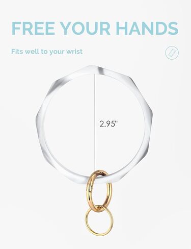 Mymazn Silicone Bangle Key Ring Bracelet Keychain holder for Women Girls Gift Wristlet Round Keyring in Saudi Arabia
