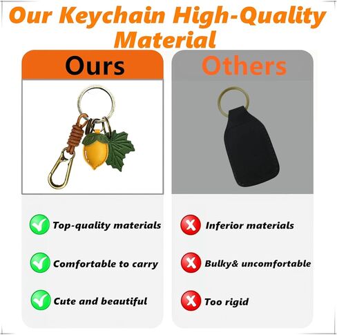 ZOUITY Leather Leaf Fruit Keychain Retro Accessories,Cute Keychains for Women Wallet Bag,Purse Keyring Holder in Kuwait