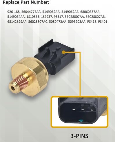 926-188 مفتاح مستشعر ضغط زيت المحرك متوافق مع كرايسلر 200 300 أسبن جيب شيروكي جراند شيروكي دودج رام 1500 2500 3500 يستبدل # 5149062AA 56044777AA 5149062AB 68060337AA in Kuwait