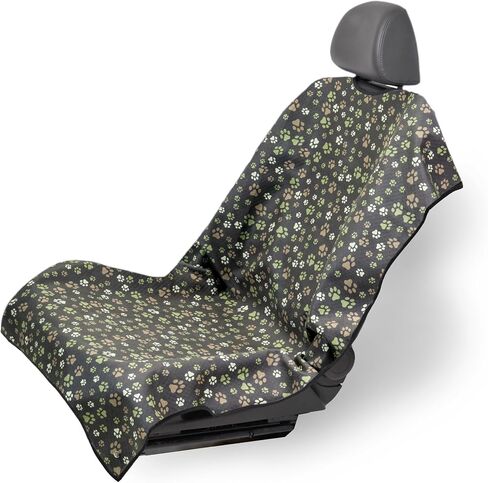 Waterproof Car Seat Cover for Leather & Cloth Seats, Universal Fit Anti-Slip Bucket Seat Protector for Auto, SUVs, Trucks, Machine Washable Slip On (Woodland Camo Paw Print) in Saudi Arabia