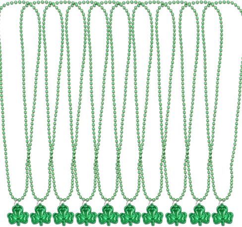 30 حزمة من قلادة عيد القديس باتريك، قلادات خضراء بكميات كبيرة مع خرز شامروك البرسيم ماردي غرا، هدايا حفلات عيد القديس باتريك، قلادات إكسسوارات عيد القديس بادي للأطفال والكبار in Kuwait