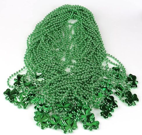30 حزمة من قلادة عيد القديس باتريك، قلادات خضراء بكميات كبيرة مع خرز شامروك البرسيم ماردي غرا، هدايا حفلات عيد القديس باتريك، قلادات إكسسوارات عيد القديس بادي للأطفال والكبار in Kuwait