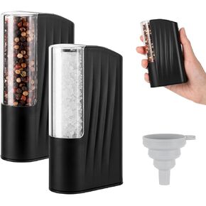 VEVOK CHEF Electric Salt and Pepper Grinder Set Mini Pepper Salt Mill Type-c Rechargeable Small Pepper Grinder Handed Operation,Adjustable Coarseness