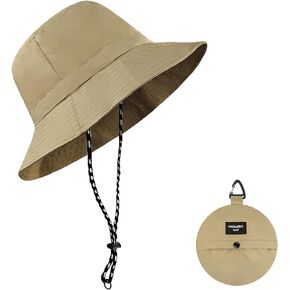 Feelorna Bucket Hat for Women Men, Foldable Waterproof Sun Hat with Wide Brim Breathable Fast-Drying Fishing Hat