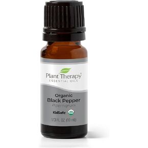 Plant Therapy Black Pepper Organic Essential Oil 10 mL (1/3 oz) 100% Pure, Undiluted, Therapeutic Grade