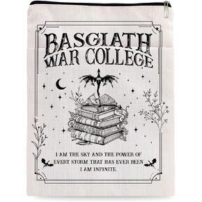 Romantasy Dark Academia Dragons Book Sleeve, Fantasy Novel Reader Gift, Bookish Gifts, Book Inspired Gift, Paperback Book Protector Book Cover Dragons Lovers Gifts-BASGIATH WAR College (Dragons-1102)