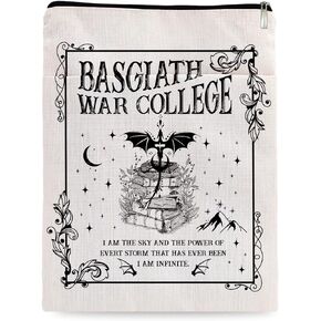 غلاف كتاب Romantasy Dark Academia Dragons، هدية قارئ رواية خيالية، هدايا مستوحاة من الكتب، هدية مستوحاة من الكتاب، غطاء كتاب واقي للكتب الورقية هدايا عشاق التنين-BASGIATH WAR College (Dragons-1102)
