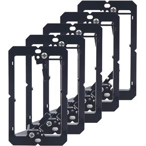 VCE Low Voltage Mounting Bracket (1 Gang, 5 Pack) for Single Gang Wall Plate, Telephone Wires, Network Cables, HDMI, Coaxial, Speaker Cables, Black