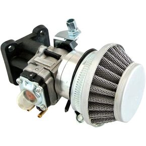 15mm Carburetor Carb Upgrade Kit Air Filter Manifold Inatake Pipe Inlet Alloy Stack FOR 2 Stroke 33cc 43cc 47cc 49cc 50cc 52cc Standup Gas Scooter ATV Quad Pocket Bike XG-550 BladeZ Moby X Blue