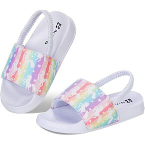WateLves Toddler Boys Girls Slides Sandals for Swim Beach Kids Water Shoes Casual Slippers