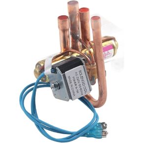 4-Way Reversing Valve for Air Conditioning Units, Copper Refrigeration Regulator for Central and Room Air Conditioners Maintenance (1P)