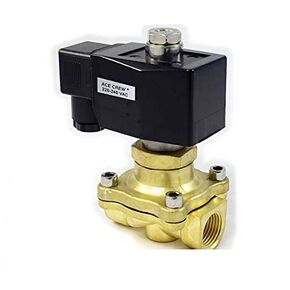AceCrew Brass Solenoid Valve 1/2 inch NPT 220V, 240V AC Normally Open - flow control valve for gas, air & fluid