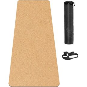 LERYG Cork Yoga Mat, with Cork Material as The Front and TPE as The Bottom of The Non-Slip Fitness Mat, Suitable for All Types of Yoga and Fitness Activities.