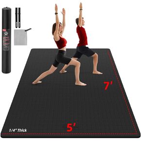 Thick Yoga Mats, 1/2" & 2/5" & 1/3" & 1/4" Large Exercise Mat, Extra Wide and Long Non Slip Workout Mat for Home Gym Floor, Pilates, Fitness
