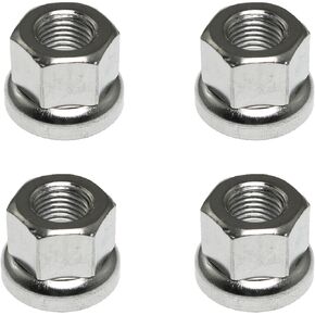 RLECS 4pcs Stainless Steel Bicycle Hub Nut Front Axle M10 for Rear Mount, Silver