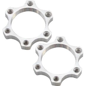 2 Pcs Bike Bicycle Freewheel Threaded Hubs Disk Disc Brake Rotor Aluminium Alloy 6 Bolt Flange Adapter Hub Conversion Adapter 44mm/1.73 Inch Cycling Accessories