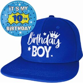 10th Birthday Boy, 10th Birthday Hat for Boys, Happy 10th Birthday Badge Button for Boys, 10 Year Old Boy Birthday Party Favor, 10th Birthday Decorations for Him, 10 Yr Old Birthday Outfit