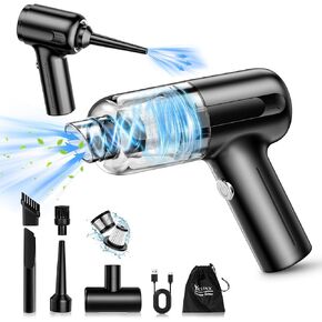 Mini Vacuum Cleaner, Handheld Vacuum Cordless Rechargeable, Portable Car Vacuum with Brushless Motor, 12000Pa High Power 3 in 1 Sucking & Blowing Small Vacuum Desk Vacuum for Car, Home, Office