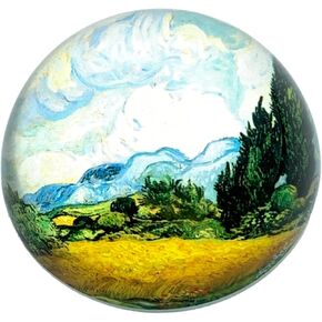 الفنون القيمة فنسنت فان جوخ ثقالة ورق حقل القمح، قبة زجاجية، صندوق هدايا، قطر 3 بوصات in Kuwait