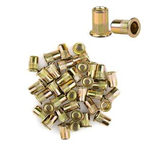 Carbon Steel Metric M6 Rivet Nuts Threaded Rivet Insert Nutsert Rivnuts Kit M6-1.0mm 50pcs