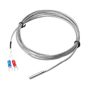 MECCANIXITY E Type Thermocouple Temperature Sensor Probe 5x30mm 6.6ft Wire 0 to 600°C(32 to 1112°F) Stainless Steel