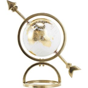 Deco 79 Aluminum Metal Globe with White Center, 14" x 7" x 15", Gold