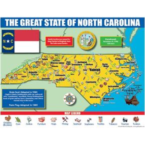 Gallopade Publishing Group North Carolina State Map for Students - Pack of 30 (9780635106605)