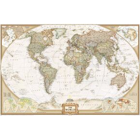 National Geographic World Executive Wall Map - Antique Style - 46 x 30.5 inches - Art Quality Print in Saudi Arabia
