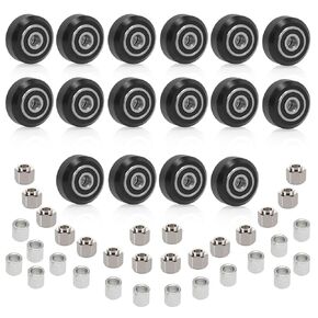 48 PCS 3D Printer POM Pulley Wheel Set with Rubber Bearing Included 16 PCS POM Wheel 16 PCS Eccentric Spacer 16 PCS Round Column for Creality Anycubic Anet Series 3D Printer Ender 3