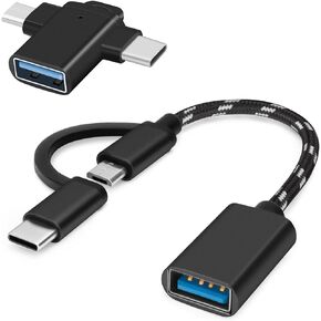 BORLTER CLAMP 2-in-1 USB OTG Adapters - USB to Micro/Type C Adapter/Cable （2pack） Compatible with Android, MacBook Pro, Samsung and More