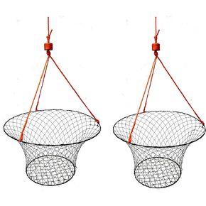 KUFA 2 Pack of Vinyl Coated Steel Ring Crab Trap Size O30 with 50' Rope CT90x2K Fishing Nets
